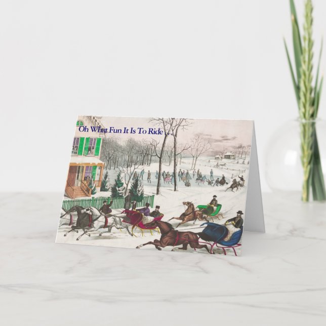 Un caballo abierto Sleigh Vintage Navidad (Anverso)