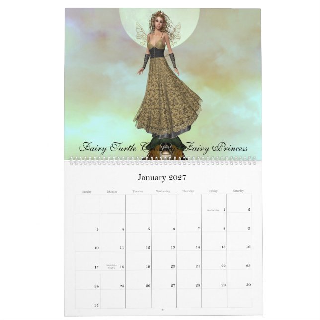 Un calendario de hadas de la travesía de la (Jan 2027)