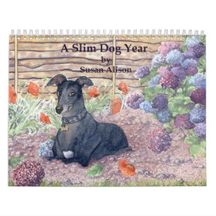 Un calendario delgado del año del perro