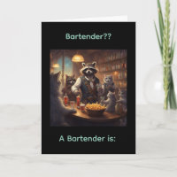Un camarero es ?? tarjeta de cumpleaños