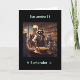 Un camarero es ?? tarjeta de cumpleaños