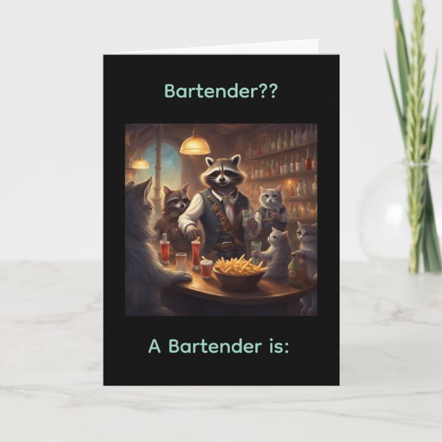 Un camarero es ?? tarjeta de cumpleaños (Anverso)