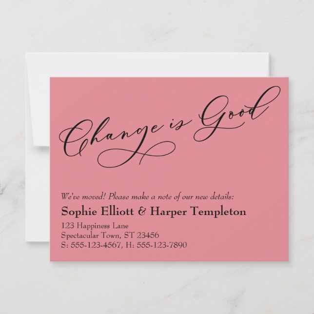 Un cambio elegante es una buena Invitación rosa qu (Anverso)