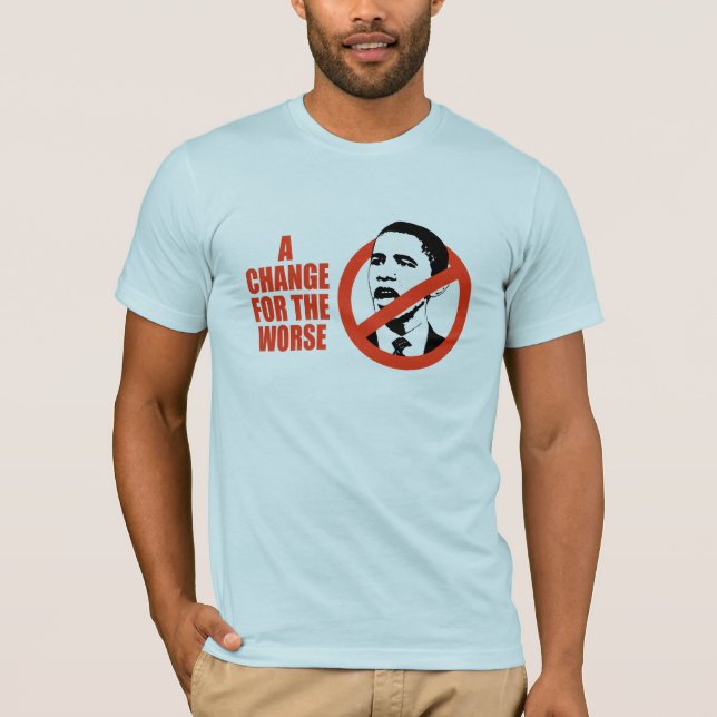 UN CAMBIO PARA LA CAMISETA PEOR/DE ANTI-OBAMA (Anverso)