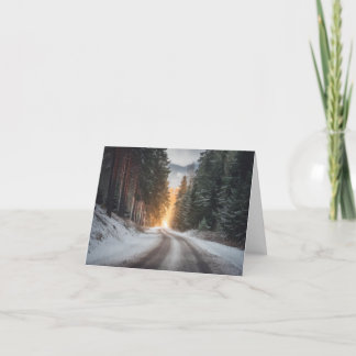 Un camino hacia la tarjeta de Navidades mágicos Na