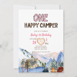 Un Camper Feliz | Camping Invitación de cumpleaños