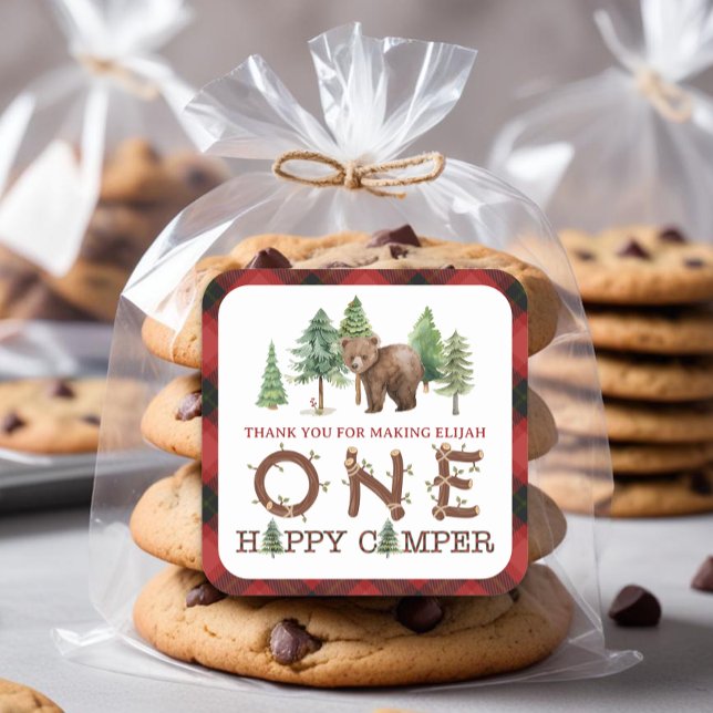 Un Camper Feliz Gracias Pegatina Plaza (Party Favor Stickers)