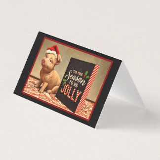Un cerdo de Santa jovial - Tarjeta divertida de Na