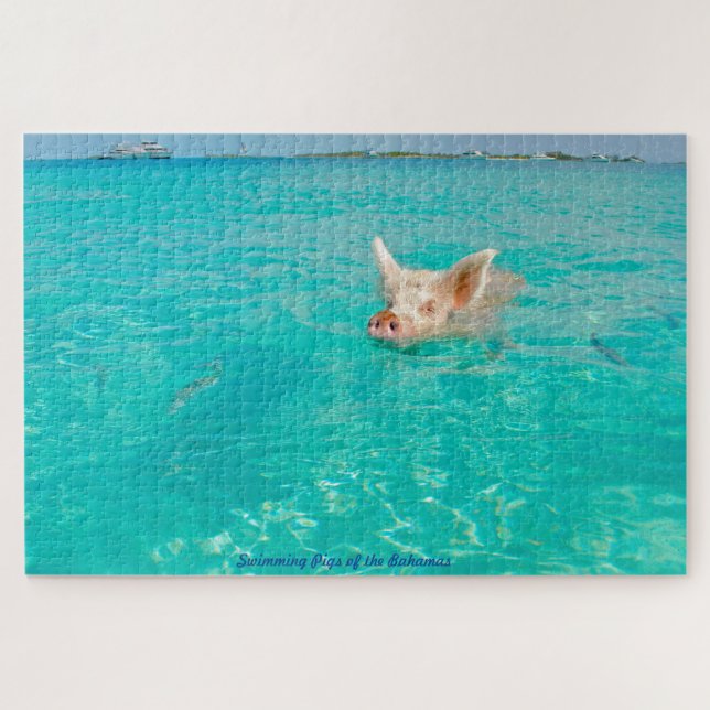 Un cerdo va a nadar en las Bahamas. Rompecabezas (Horizontal)
