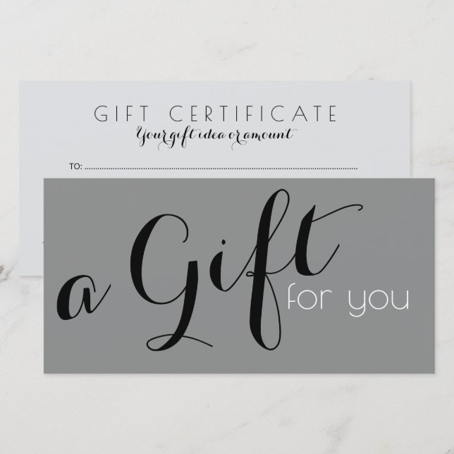 Un certificado de regalo para tus ideas - Tipograf (Anverso / Reverso)