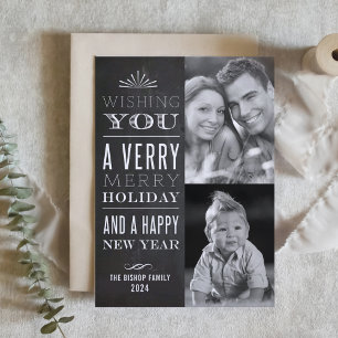 Un Chalkboard Dos Faux De Navidad Muy Feliz.