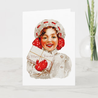 Un chica de las Felices Navidad