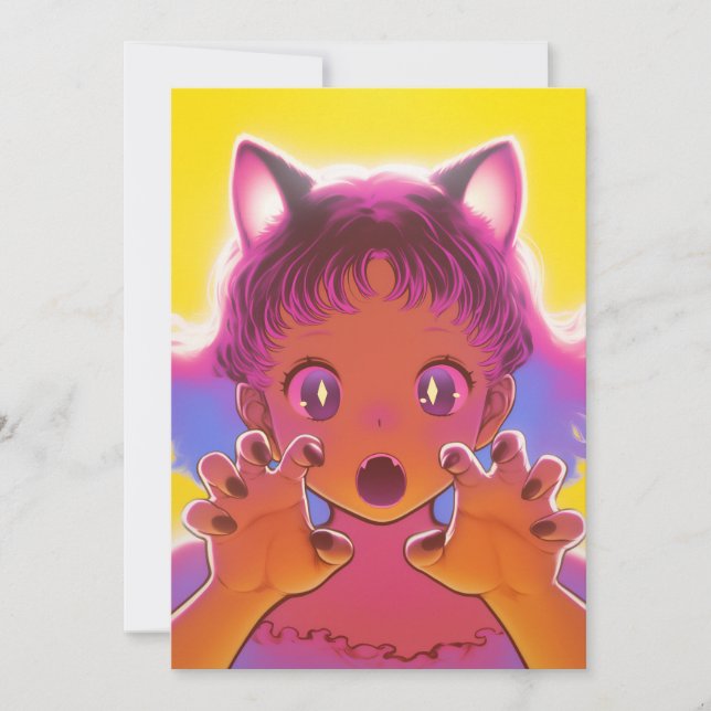 Un Chica gato lindo (Anverso)