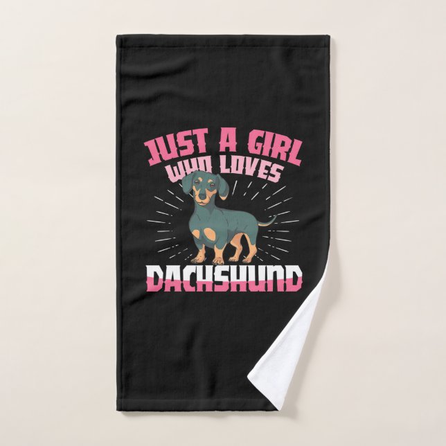 Un Chica que ama a Dachshund (Toalla de mano)
