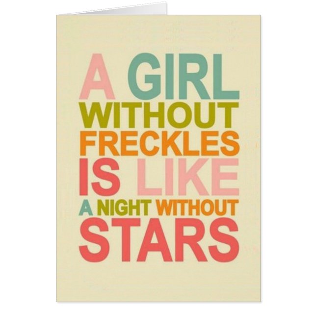 Un chica sin tarjeta de las pecas (Frente)