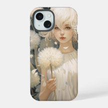 Un Chica sostiene un Funda de Dandelion iPhone 15