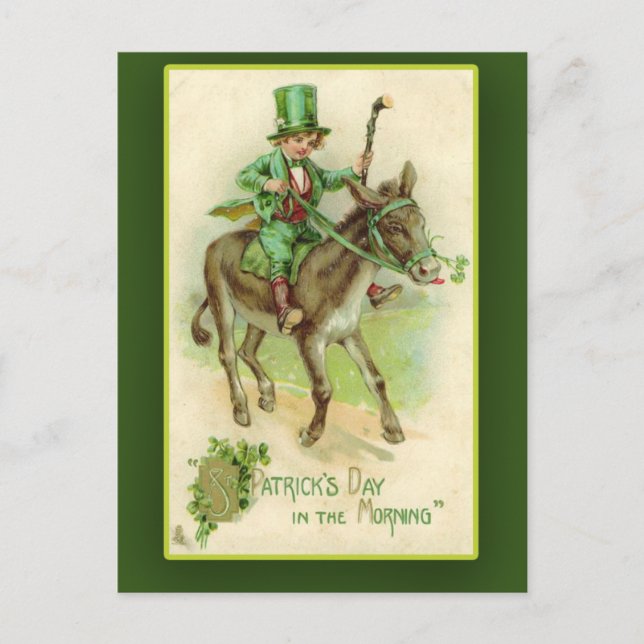 Un chico irlandés en las tarjetas de Donkey St. Pa (Anverso)