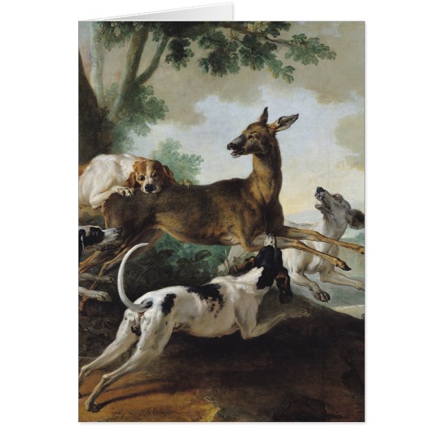 Un ciervo perseguidor por los perros, 1725 (Frente)