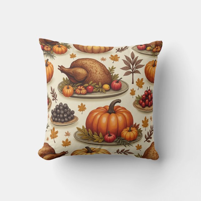 un cojín de almohada para Acción de Gracias (Anverso)