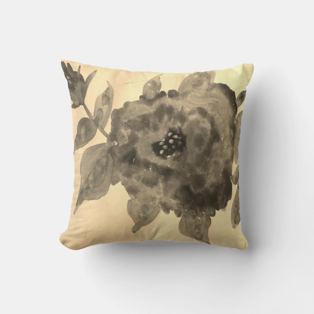 Un Cojín decorativo de diseño de acuarela de estil (Anverso)