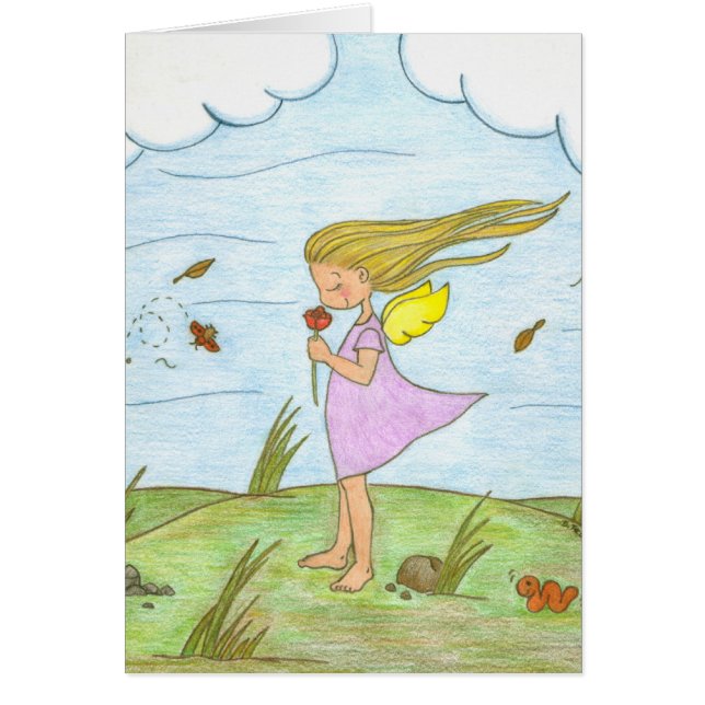 Un color de rosa para Daniela, tarjeta en blanco (Frente)