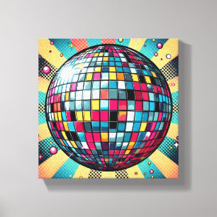 ¡Un colorido arte de tela de bolas de disco!