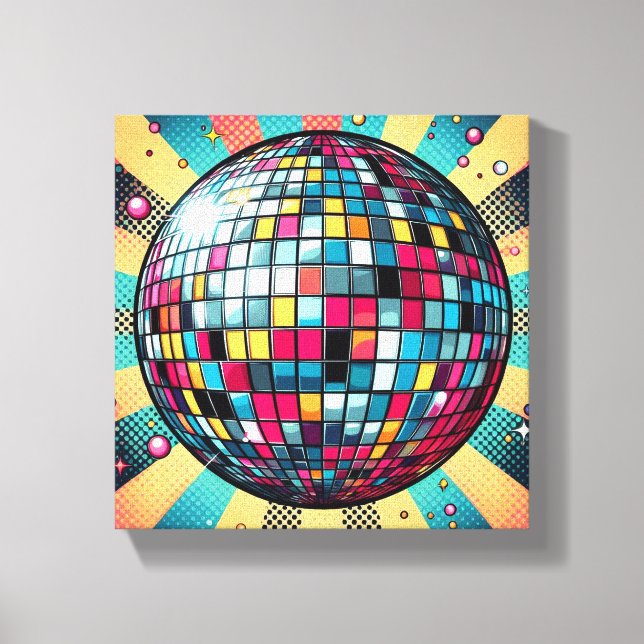 ¡Un colorido arte de tela de bolas de disco! (Anverso)