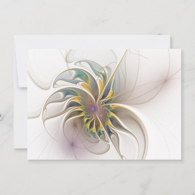 Un colorido ornamento fractal. Resumen Arte de flo (Anverso)