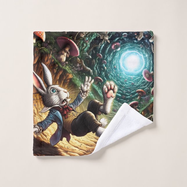 Un Conejo Con Pánico Cae Por El Agujero De Conejo (Toallita)