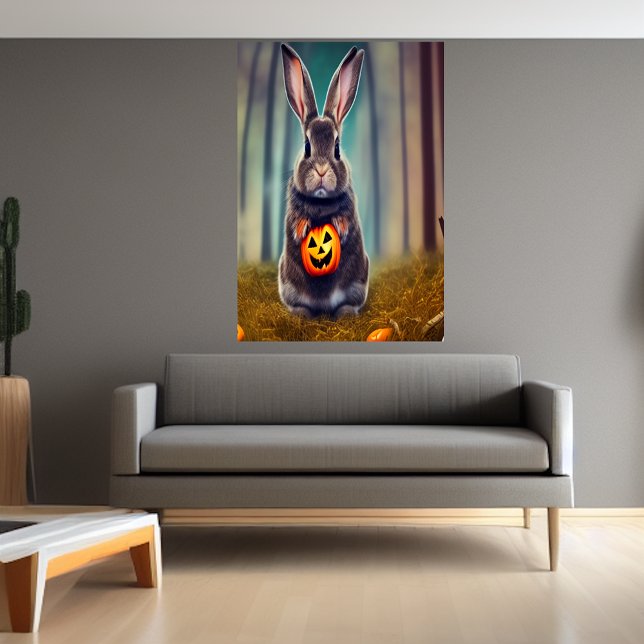 Un conejo en el bosque | Poster de arte de IA (Subido por el creador)