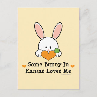 Un conejo en Kansas me ama la postal