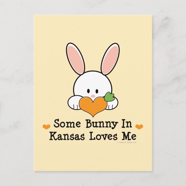 Un conejo en Kansas me ama la postal (Anverso)