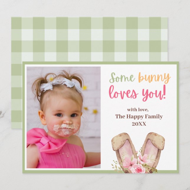 Un conejo que te ama a ti. Foto Pascua (Anverso / Reverso)