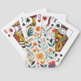 Un conjunto de cartas con un diseño floral en el d