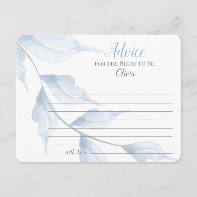 Un consejo azul oscuro para la novia (Anverso)