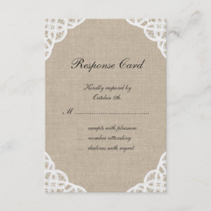 Un cordón y una arpillera rústicos RSVP