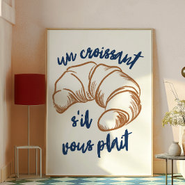 Un croissant | Arte mural de moda | Poster minimal