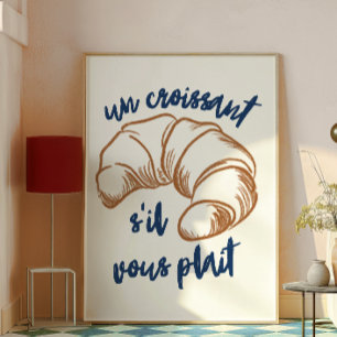 Un croissant   Arte mural de moda   Poster minimal