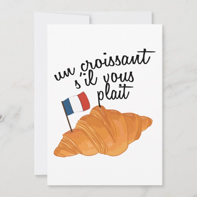 Un Croissant S'il Vous Plait - Comida francesa (Anverso)