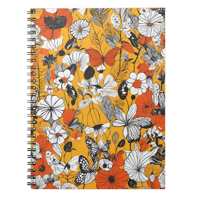 Un cuaderno con arte botánico y de mariposas (Frente)