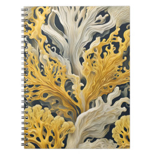 Un Cuaderno Con Arte De Coral Dorado