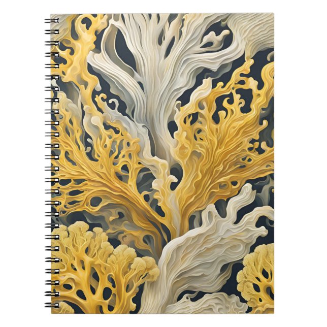 Un Cuaderno Con Arte De Coral Dorado (Frente)