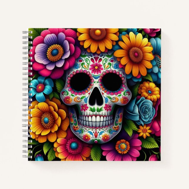¡Un cuaderno de cráneo florido! (Anverso)