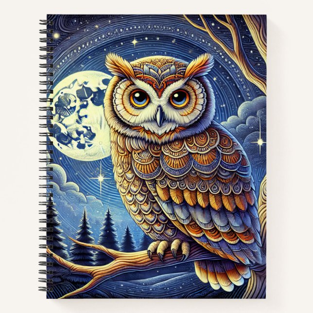 un cuaderno de imágenes de búho lindo (Anverso)