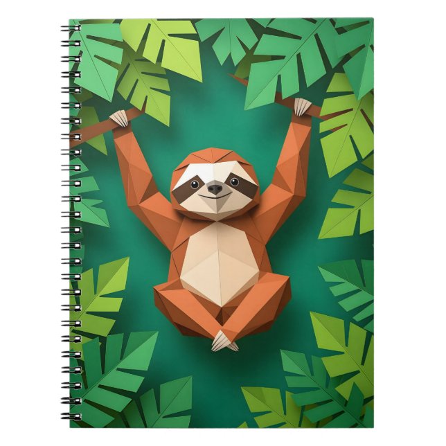 Un Cuaderno De Origami De Perezoso Lindo Para Regr (Frente)