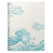 Un cuaderno elegante con una estética marina elega