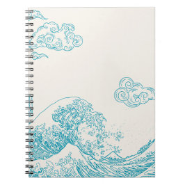 Un cuaderno elegante con una estética marina elega