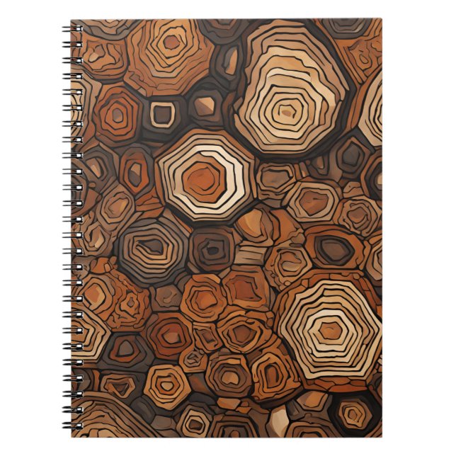 Un cuaderno rústico con textura de madera natural (Frente)