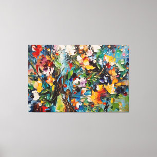 un cuadro de flores sobre un lienzo