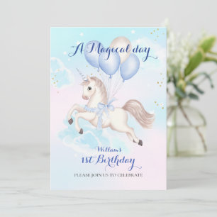 Un cumpleaños mágico con una invitación a unicorni